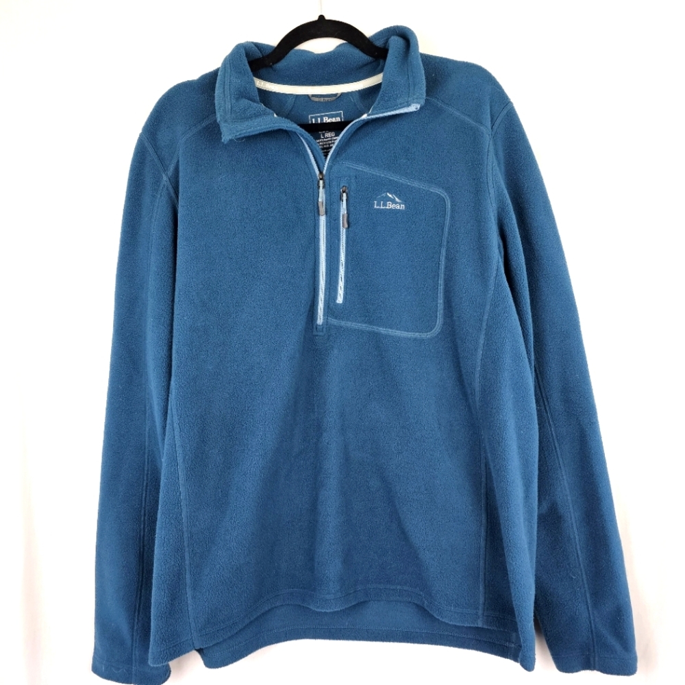 LL Bean Men's Trail Fleece 1/4 Zip Slightly Fitted Pullover Size Large